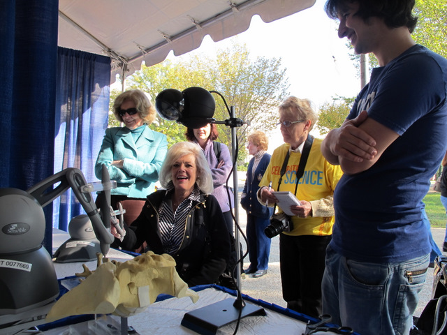 Ali demonstrating the system to the ARCS member.